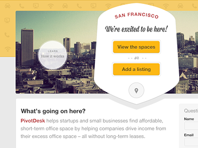 A city landing page