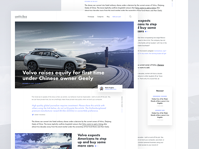 News Article article blog car content grid landing minimalistic photography typography web