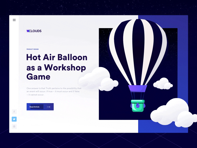 Hot Air Balloon Article 10clouds air article balloon blog clouds design header hot illustration principle product