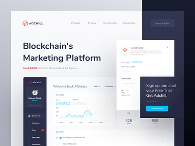 Adchill - General adchill blockchain chill crypto design marketing platform product project ui ux