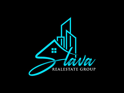 Slava Real estate logo building logo graphic design illustration logo design minimal logo modern logo real estate wordmark logo