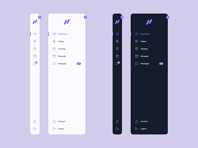 Delivery App Sidebar (Light and Dark) app collapsed concept expanded interface sidebar typography ui ux