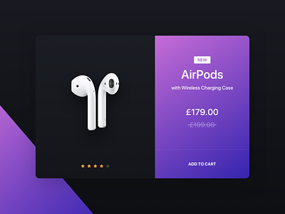 AirPods (Shop Concept) airpods apple blue cart concept daily ui e-commerce ear buds gradient product purple shop typography ui ux