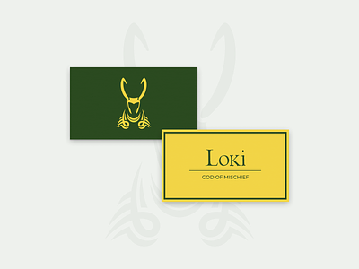 Loki business cards concept dribbbleweeklywarmup god of mischief illustration loki odinson superhero typography vector warmup