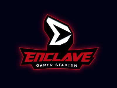 ENCLAVE GAMER STADIUM black design logo red typography