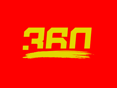 360 lettering logo red