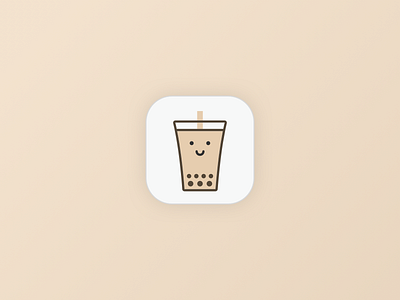 Pearl & Straw app boba icon logo milk pearl tea
