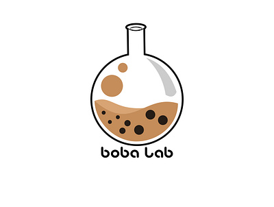 boba lab boba tea drinking logodesign