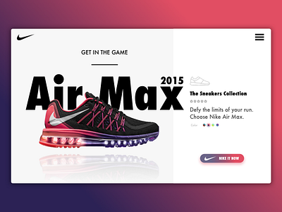 Nike Air Max 2015 design ecommerce gradients interface material nike sketch sneakers transition user ux website