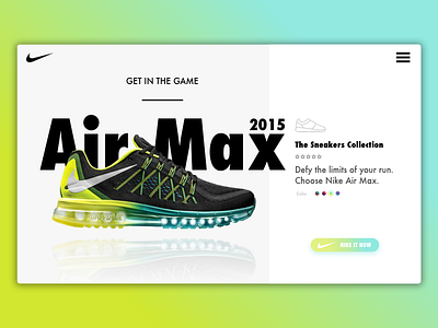 Nike Air Max 2015 - 2nd Edition design ecommerce gradients interface material nike sketch sneakers transition user ux website