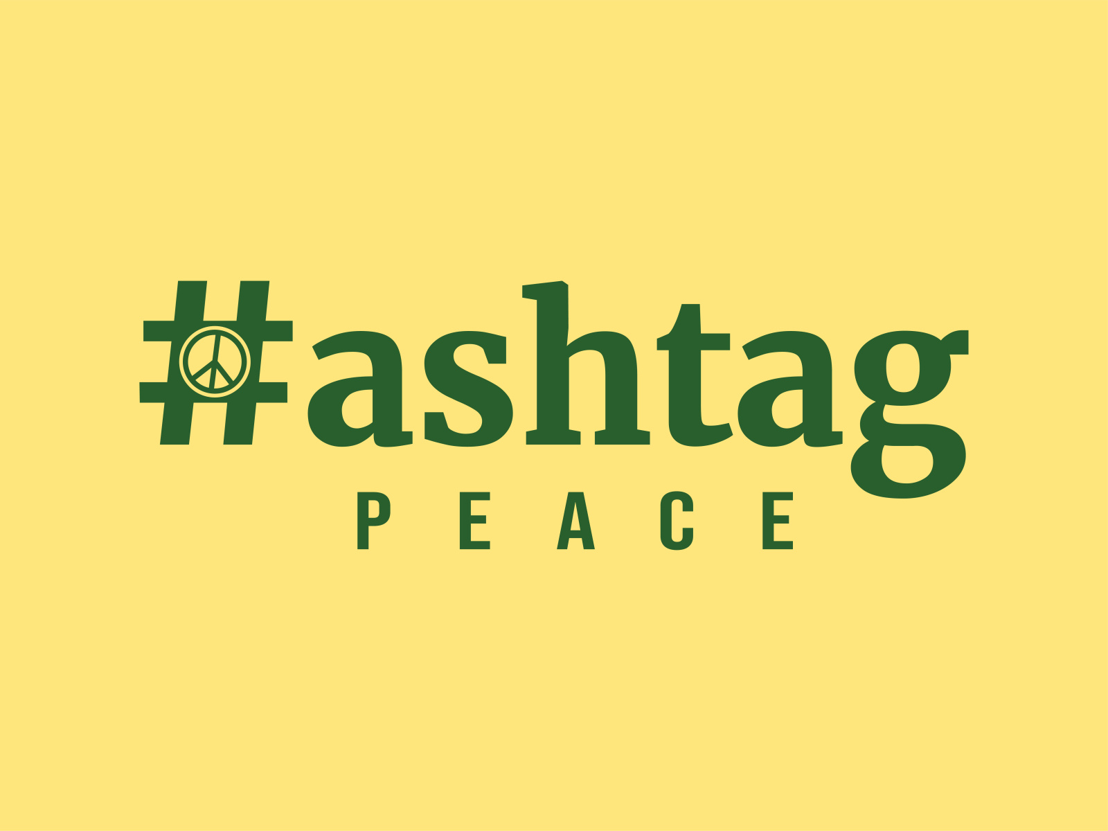Hashtag Peace Wordmark Logo Peace by Mist3r Habib on Dribbble