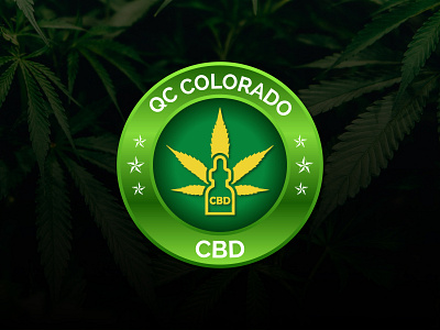 QC Colorado CBD cbd cbd logo custom logo designer green green gredient illustration logo logo design logo designer logo ideas logo inspiration oil oil company qc colorado seal logo stamp stamp logo