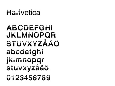 Halfvetica helvetica spin off typography