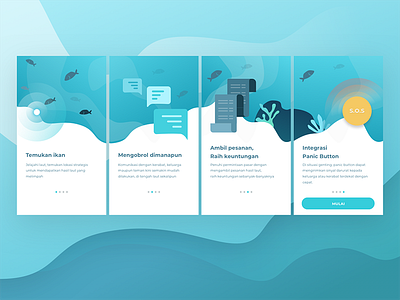 Onboarding Concept for Fishing App fishing idea interaction onboarding