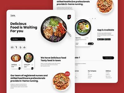 Food Landing Page.. ui/ux design ui ux web