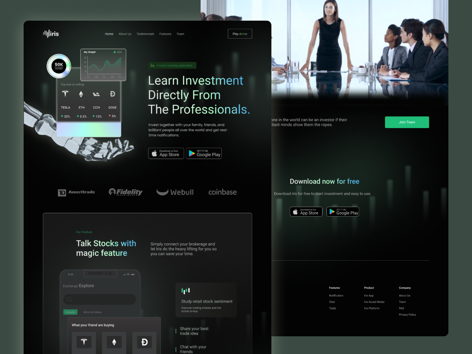 Iris Landing Page UI/UX by PoArt on Dribbble