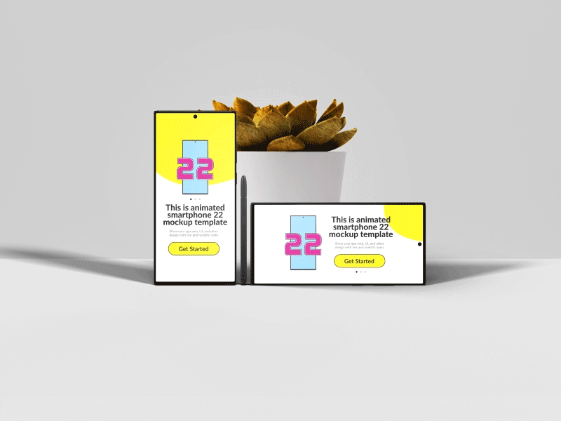 Animated Samsung Galaxy S22 Ultra Mockup Set by Mehran Shahid Chowdhury