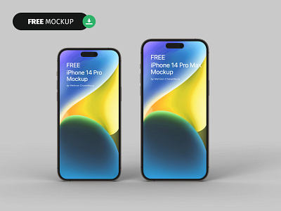 Free iPhone 14 Pro and Pro Max Mockup Set