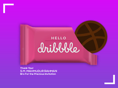 Hello Dribbble! chocolate debut dribble first shot graphics design hello mockup