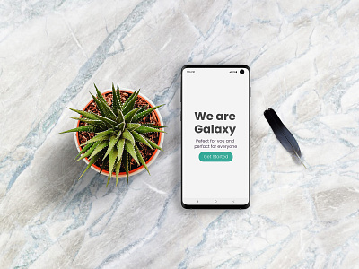 Samsung Galaxy S10 with Plant Mockup