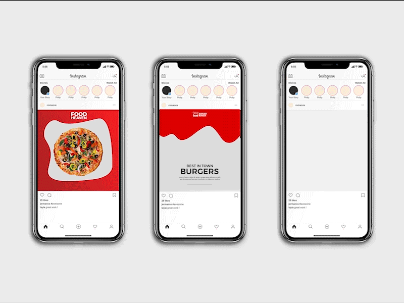 Instagram Food Promotion Video Post advertisement advertising animated burger fast food instagram instagram post pizza post promotion restaurant video
