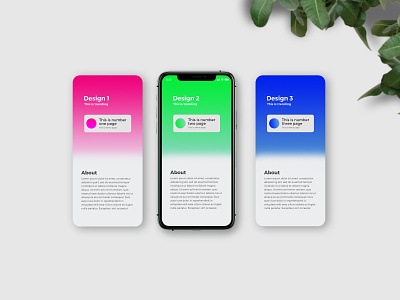 iPhone 11 Pro App Presentation Mockup 3 page app clean design display ios iphone 11 iphone 11 pro leaves modern mokcup natural photo realistic presentation professional psd screen ui ux web