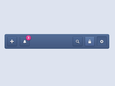 Toolbar alert button buttons counter hover navigation notifications toolbar