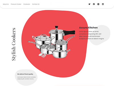 Kitchenware Web UI 3d borgfy branding design illustration kitchen website ui motion graphics ui uiux website ui