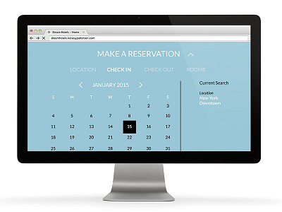 Dream Hotels branding calendar reservation schedule ui web design