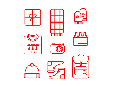 Holiday Vacation christmas holiday icon line art packing travel