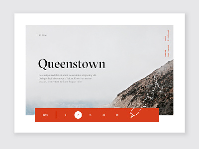 City Guides 003 city guide dailyui landing page new zealand queenstown road trip travel ui web design
