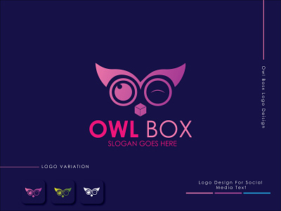 Owl Box Logo Design animal logo app logo branding chatting logo design flat graphic design icon logo minimal vector web