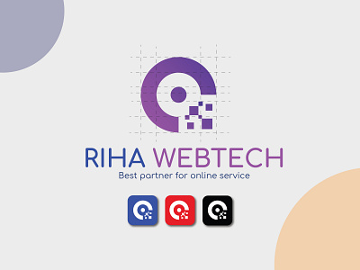 Riha WebTech Logo Design || Tech Logo brand identity branding design flat graphic design illustration logo logo design logo design for technology minimal tech logo technology logo design vector