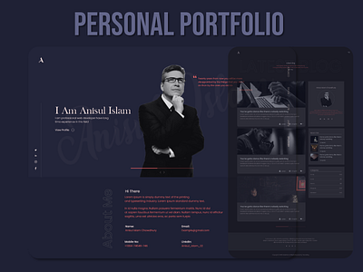 Personal Portfolio UI Design branding design flat graphic design illustration logo minimal personal portfolio design portfolio ui ux vector