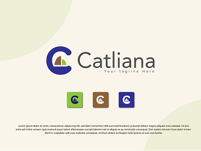 Catliana Logo Design design flat logo graphics design illustration logo logo design minimal logo vector