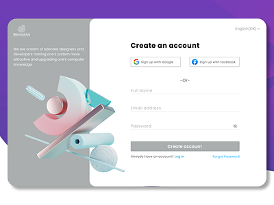 Sign Up Page UI Design branding design flat graphic design illustration ui uiux design ux vector