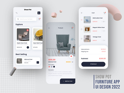 ShowPot Furniture App UI/UX Design app ui design furniture showpot ui uiux ux