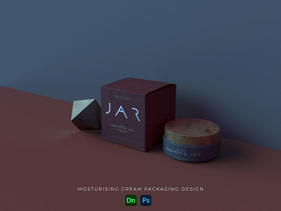 JAR 3d Moisturizing Cream Packaging Design || 2022 3d brand identity 3d mockup branding cream packaging design illustration logo mockup design packaging design typography vector