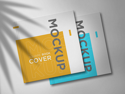 Square Book Cover Mockup blue book book cover book cover mockup cover art flyer mockup mockup design noote book mockup post mockup psd mockup square book mockup yellow