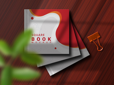 Square Book Mockup Design