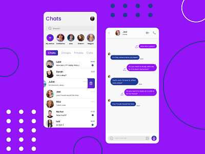 Chat Mobile App app chat chatapp chatmobileapp design mobile mobileapp ui uiux ux