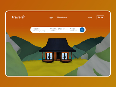Travela Landing page app design illustration landingpage travel ui uiux ux web website