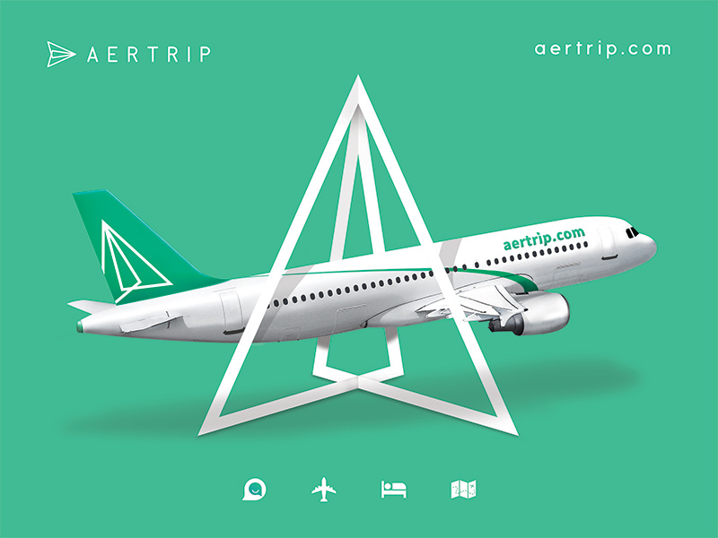 Aertrip poster design logo exploration flight travel graphic design poster banner aertrip