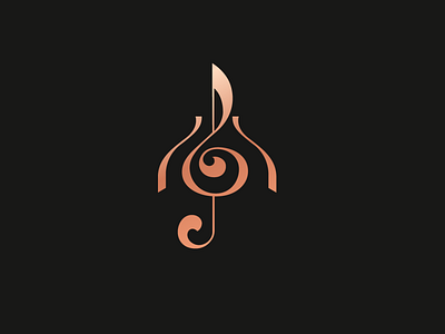 Music design icon logo