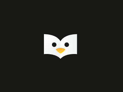 Penguin book design icon logo