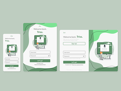Login Page Idea – Green app design desktop devices graphic design green inspiration login minimalist minimalistic multiple orange page phone simple smartphone tablet ui