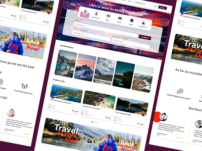 Tourism / Tour / Trip webiste UI design
