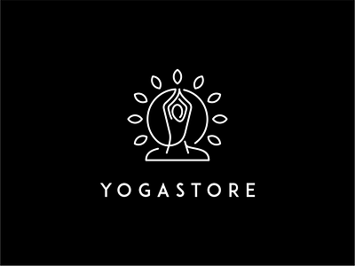 YogaStore Logo - For sale! branding designs human line lineart logo monoline pilates simple yoga