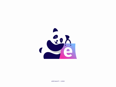 Negative Space Panda Logo Concept - ecommerce (for sale) animal cute designs e-commerce graphic design logo marketplace negative space panda panda logo vector