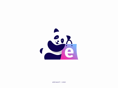 Negative Space Panda Logo Concept - ecommerce (for sale)